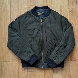 Superdry Olive Green Bomber Jacket Size Medium